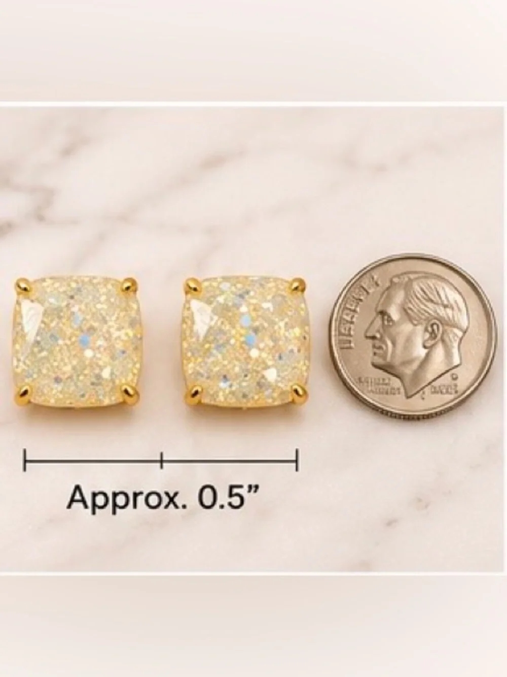 Kate Spade New York Opal Glitter Square Stud Earrings
